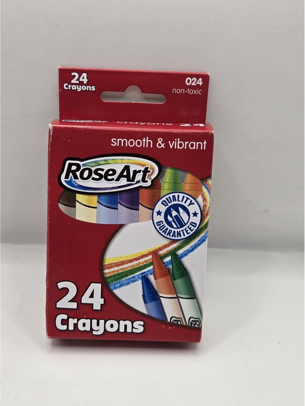 RoseArt 24 Crayons Box Smooth Vibrant Non-Toxic Assorted Colors New 2012